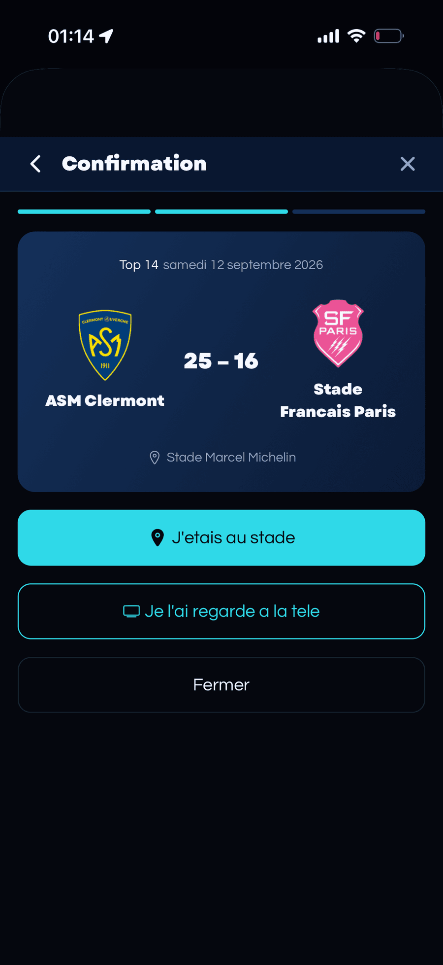 L'ajout d'un match